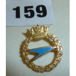 9ct gold and enamel BOAC badge