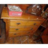 Edwardian satin walnut chest of three drawers