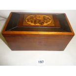 Victorian Tunbridge Ware box with floral panel