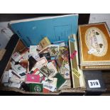Box of matchbox labels and matchbooks