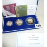 Royal Mint 2003 silver proof Piedfort 3-coin collection in case with COAs
