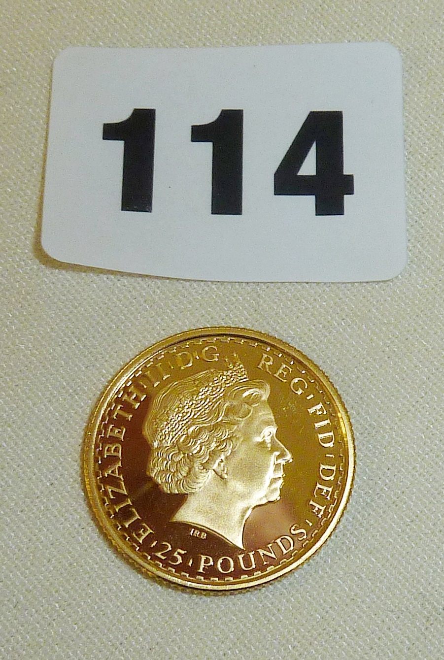 Royal Mint quarter ounce fine gold £25 2000 Britannia coin - Image 2 of 2