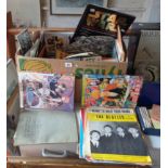 Box of assorted books and ephemera, inc. Beatles magazines, Japanese cartoons, Star Wars, etc.