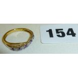 9ct gold amethyst and diamond ring, approx UK ring size Q