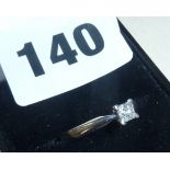 18ct white gold solitaire diamond ring (approx. 0.3 carat), size O