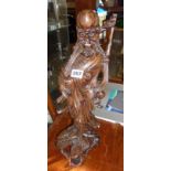 Chinese hardwood carved figure, 48cm