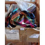 Box of assorted silk and other ladies head scarves