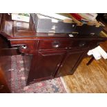 Chinese rosewood altar cabinet and two matching low tables