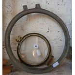 Brass porthole frame with glass inscribed "Anglia Sunk 1915". The SS. Anglia was a steamship