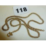 9ct gold rope twist necklace, 16" long, 4.5g