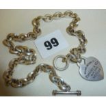 Chunky .925 silver choker chain marked as Tiffany & Co, approx 60g