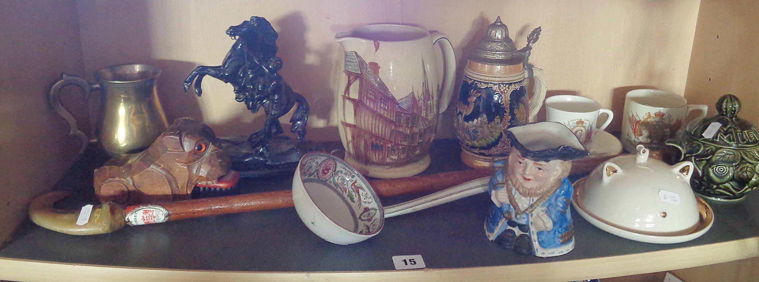 Shelf of assorted china