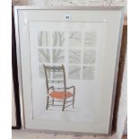 D. Bart (20th c.) artist's proof seriograph print of a chair by a window titled 'Cool Outside'