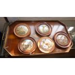 Five various Prattware pot lids, inc. 'The seven ages of man', 'Jealous Rival ...' etc., together