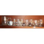 Collection of vintage glass Guinness tankards and stemmed glasses, two miniatures and a pewter