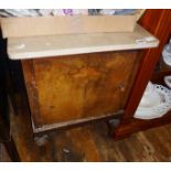 Continental marble topped bedside cupboard on turned legs
