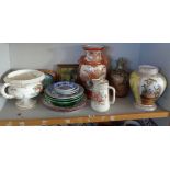 Shelf of assorted china