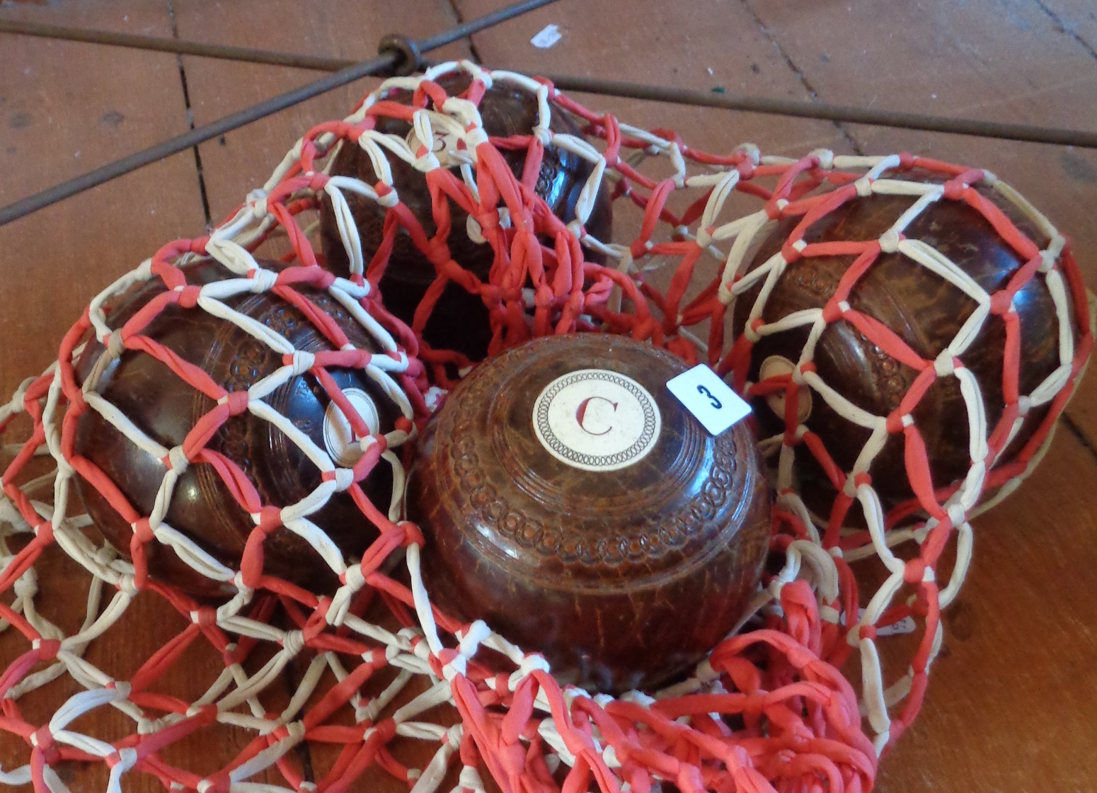 Set of four wood bowls