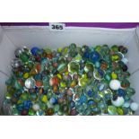 Collection of glass marbles, alleys and inc. clay examples