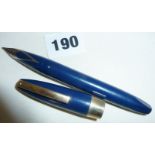 Dark blue Sheaffer PFM III Snorkel pen (made in Australia), c. 1960's