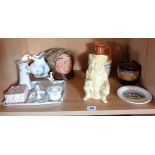 Royal Doulton character jug Friar Tuck, china dressing table set and other china