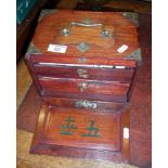 Mah Jong set in metal bound rosewood box