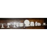 Large service of Royal Naval officers mess white china, inc. coffee cups, comports and plates by