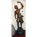 Bronzed figure of a girl by A. Rucho