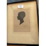 1930's framed silhouette of Martha by Elspeth Robertson