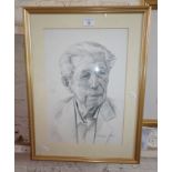 Pencil portrait of Harold MacMillan signed by Tamil artist, Gandee Vaikunthavasan (see provenance)