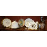 19th c. English porcelain centrepiece of three cupids supporting a scalloped bowl (A/F) and a