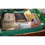 Box of ephemera including Theatre Programmes etc and a 1923 issue of 'The Steam Car'