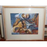 Abstract organic gouache still life by BRANKA, 1991, 27" X 31"