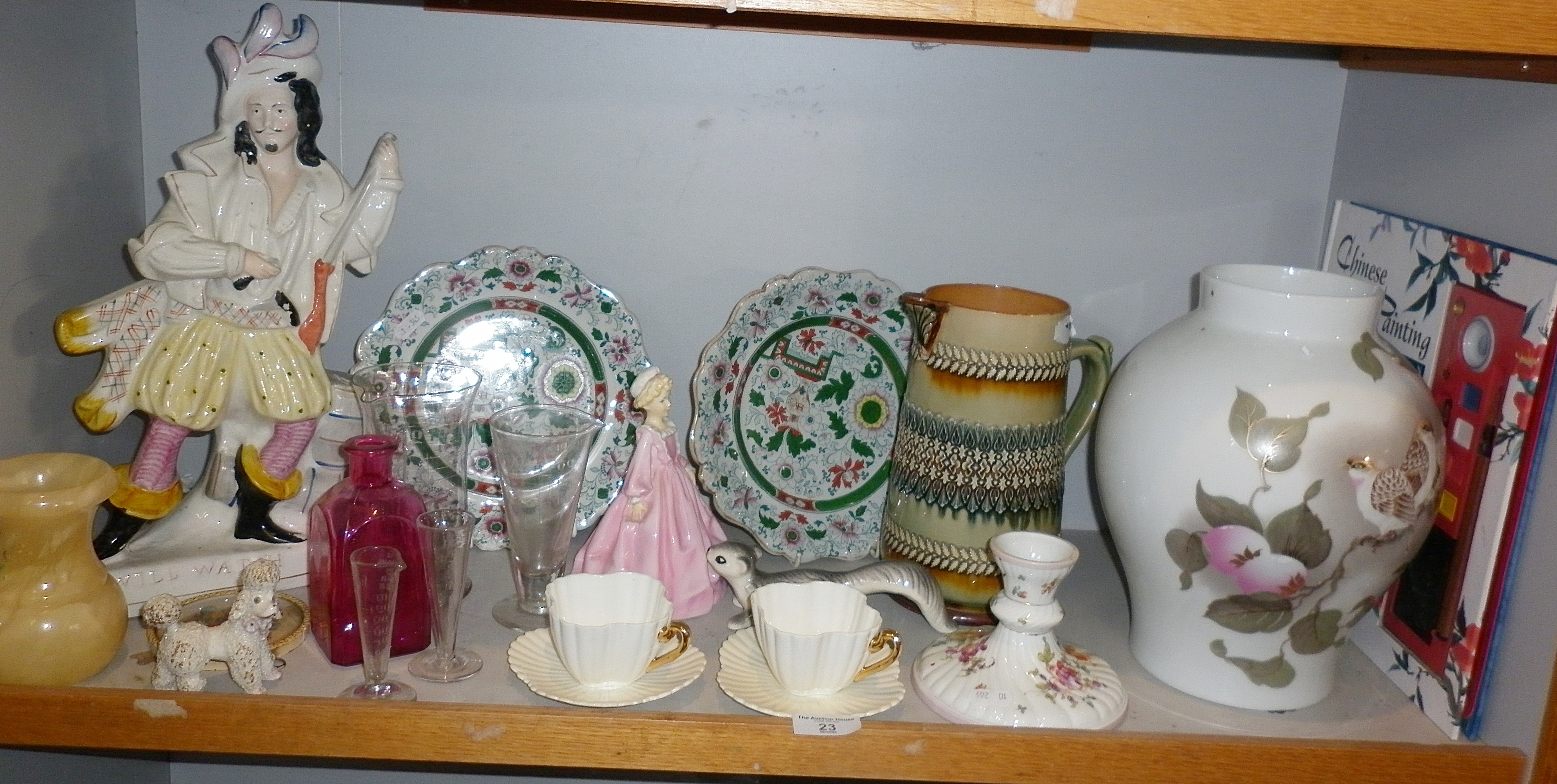 Shelf of assorted china and glass