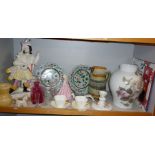 Shelf of assorted china and glass