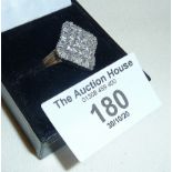 9ct white gold ring set with 1.5 carats of diamonds, Approx UK size N