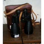 Large Ross of London Enbeeco 13 x 60 binoculars in leather case