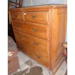 Edwardian satin walnut chest of drawers (2 over 3)