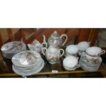 Extensive Japanese eggshell porcelain tea service, marked