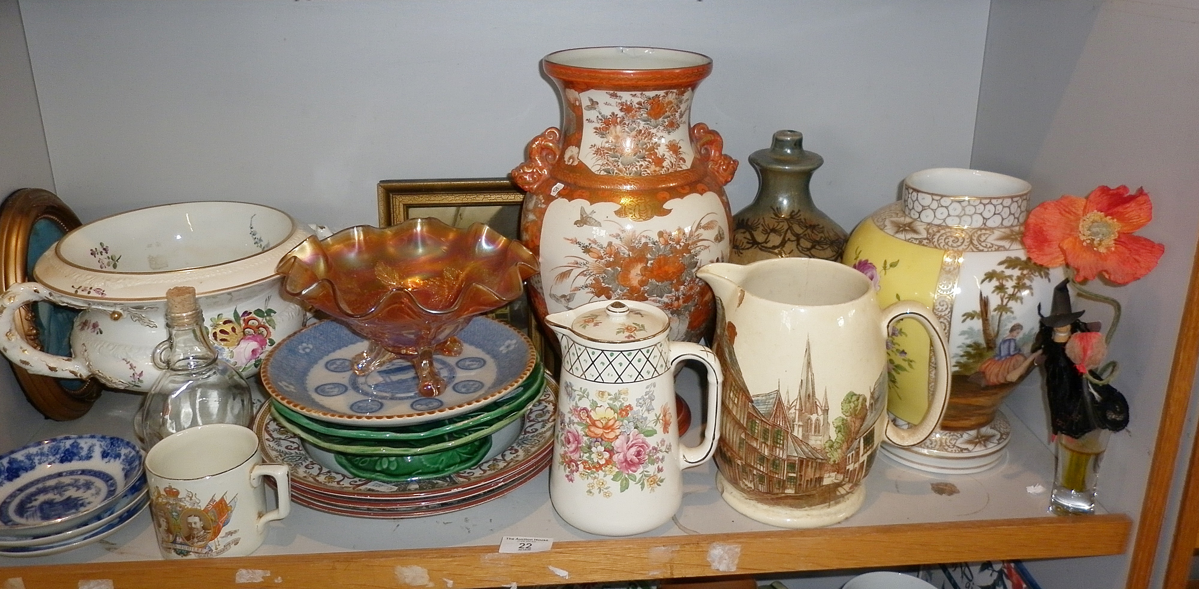 Shelf of assorted china