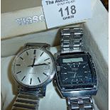 Vintage H357 Seiko wristwatch, another marked Omega and a Tissot box