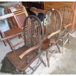 Three wheelback elbow chairs