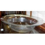 Large old clear glass fruit bowl or wash basin