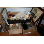 Three boxes of assorted photographs including Victorian cabinet cards, snapshot albums and