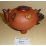 Small Chinese Yixing fruit and fungus teapot