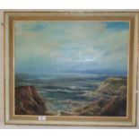 June BENNETT (1935-2013) oil on board of a seascape, 23" x 27"