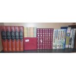 Shelf of Folio Society books including 'Catch 22' and 'Jeeves' set etc