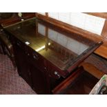 Chinese rosewood altar cabinet and two matching low tables