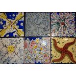 Set of six ceramic tiles - "La Suite Catalane", designed by celebrated Surrealist artist Salvador