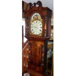 Early 19th c. 8-day longcase clock by Addison of Bridgnorth, having painted white dial with